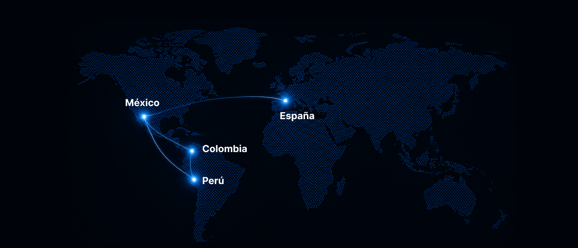Presencia internacional de Altavoz: México, España, Colombia y Perú