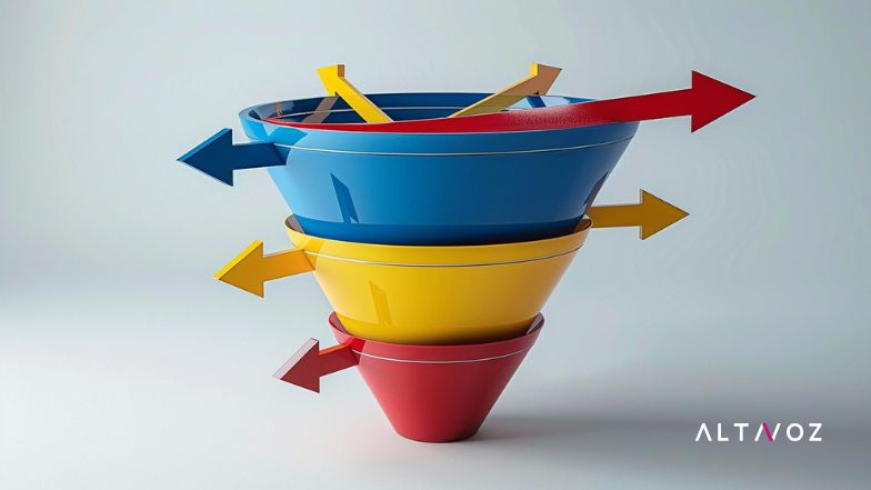 Embudo de marketing completo con métricas estratégicas